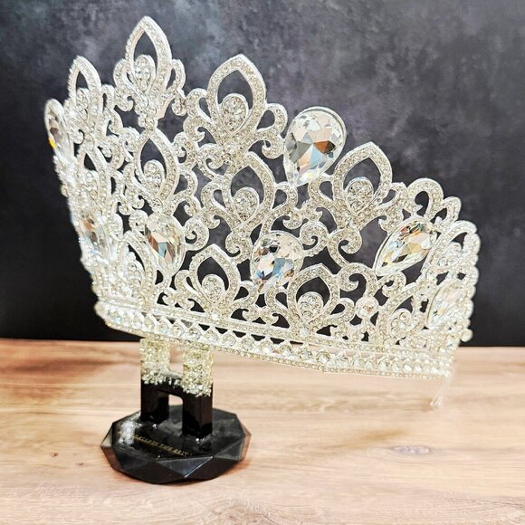 Silver Comb Crown, Bridal Crown, Wedding Hair Jewelry, Homecoming Prom Crown main image 4